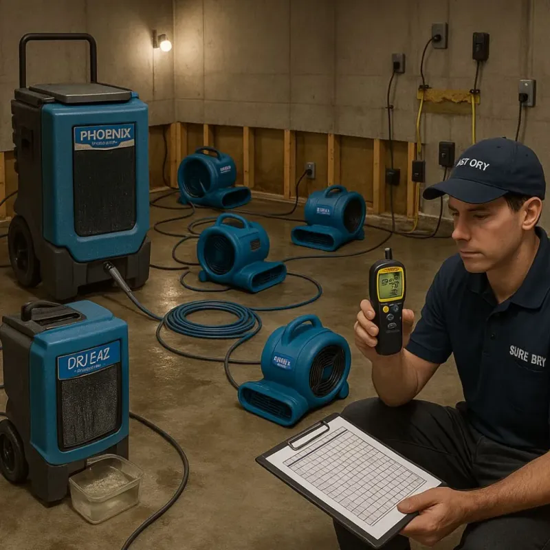 Structural Drying and Dehumidification process in Five Corners, WA